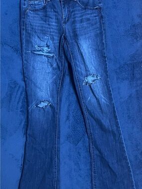 Democracy Blue Distressed Bootcut Jeans